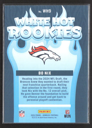 2024 Panini Donruss Bo Nix White Hot Rookies #WH9