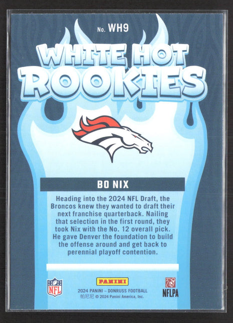 2024 Panini Donruss Bo Nix White Hot Rookies #WH9
