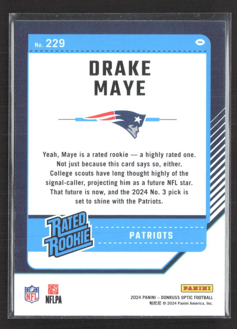 2024 Panini Donruss Optic - Rated Rookie Drake Maye #229 (RC)