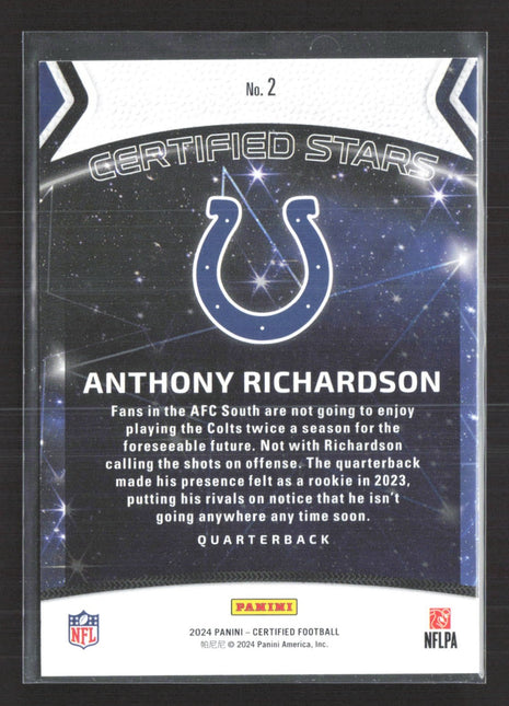 2024 Panini Certified - Certified Stars Anthony Richardson #2 Pink /199