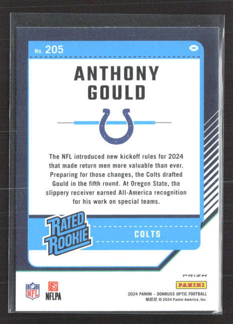 2024 Panini Optic Anthony Gould Rated Rookie Holo #205