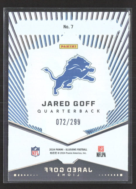 2024 Panini Illusions - Abracadabra Jared Goff #7 Light Blue /299