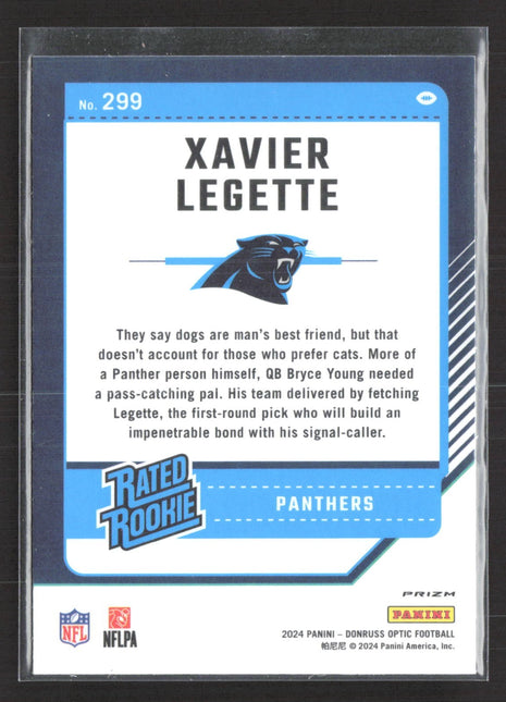 2024 Panini Optic Xavier Legette Rated Rookie Holo #299