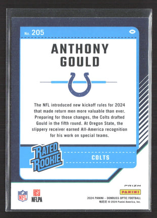 2024 Panini Optic Anthony Gould Rated Rookie Purple Scope #205