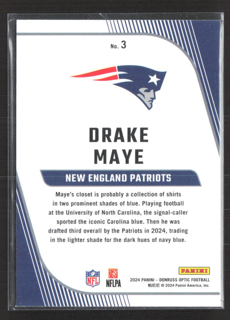 2024 Panini Optic Drake Maye #3 Primary Colors Rc