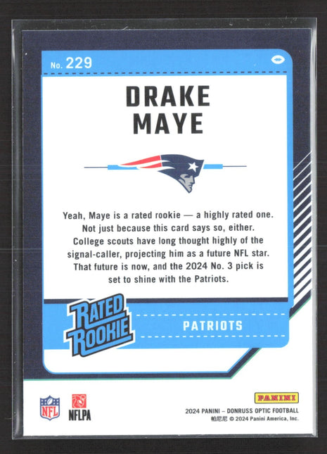 2024 Panini Optic Drake Maye Rated Rookie #299