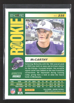 2024 Panini Encore - Rookies J.J. McCarthy #235 (RC)
