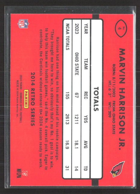 2024 Panini Optic Marvin Harrison Jr Rated Rookie Holo #4