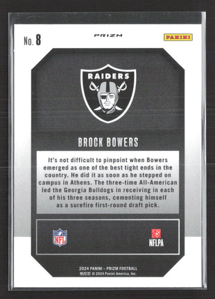 2024 Panini Prizm - Emergent Brock Bowers #8 Green Ice Prizm (RC)