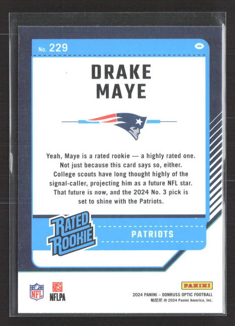 2024 Panini Optic Drake Maye Rated Rookie #229