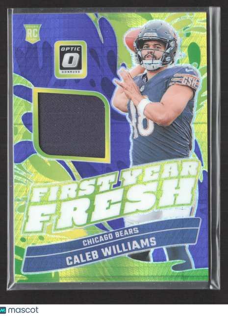 2024 Donruss Optic First Year Fresh Caleb Williams BLue Hyper Jersey
