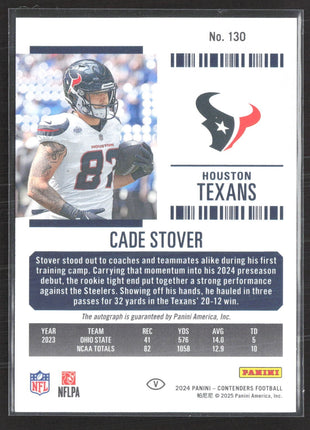 2024 Panini Contenders - Rookie Ticket RPS  Cade Stover #130 Auto