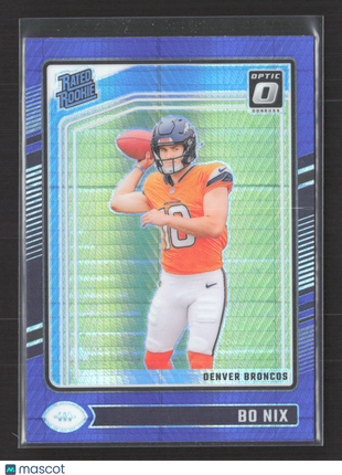 2024 Panini Optic Bo Nix Rated Rookie Blue Hyper #209