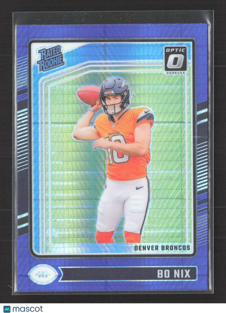 2024 Panini Optic Bo Nix Rated Rookie Blue Hyper #209