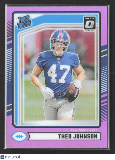 2024 Panini Donruss Rated Rookie Theo Johnson #357 Optic Preview Pink