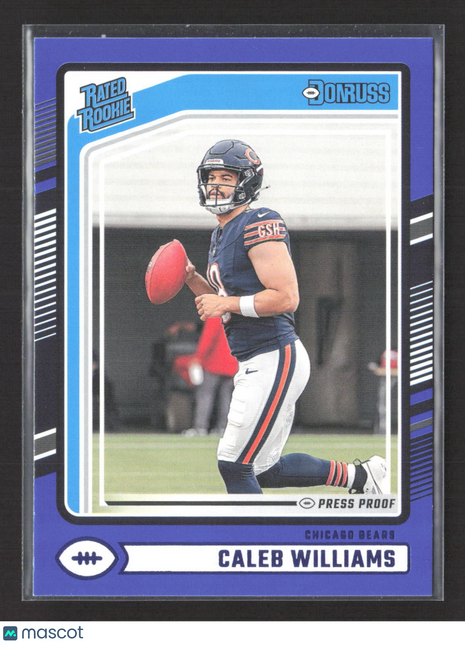 2024 Panini Donruss - Rated Rookie Caleb Williams #327 Blue Press Proof (RC)