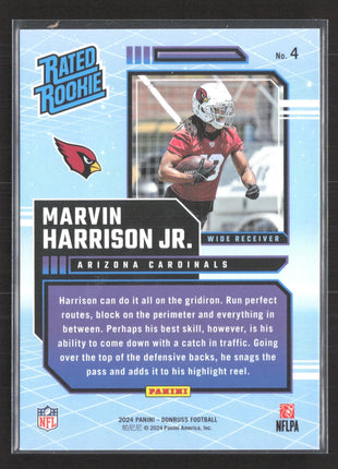 2024 Panini Donruss Retro Marvin Harrison Jr Rated Rookie #4