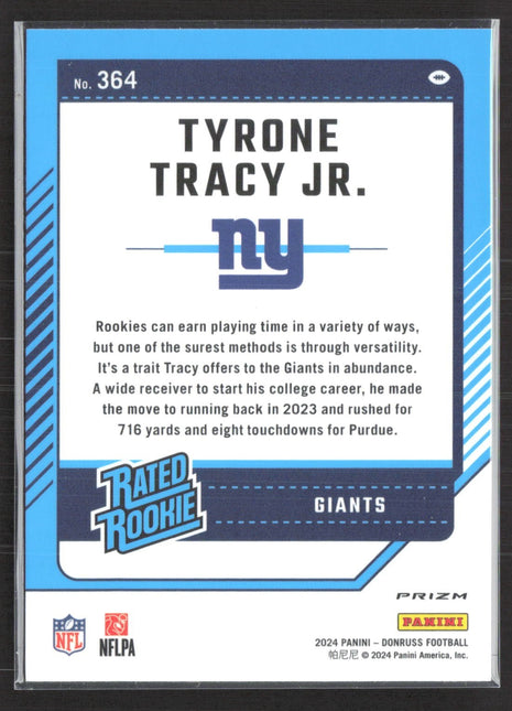 2024 Panini Donruss Rated Rookie Tyrone Tracy Jr. #364 Optic Preview Red Wave