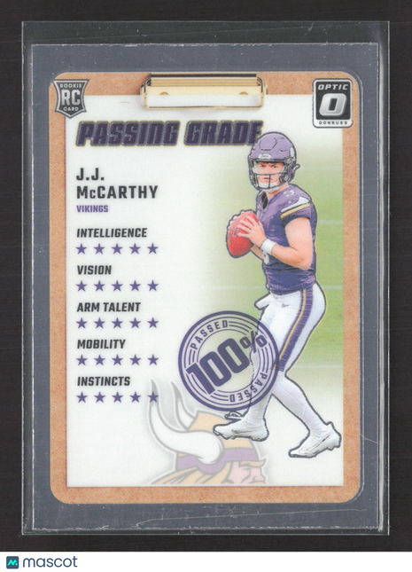 2024 Panini Optic Passing Grade JJ McCarthy Rc #6