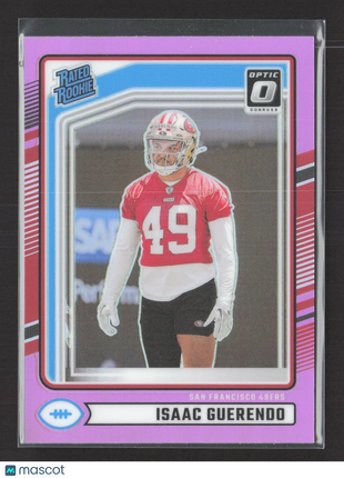 2024 Panini Donruss Rated Rookie Isaac Guerendo #336 Optic Preview Pink