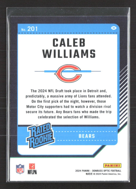 2024 Panini Donruss Optic - Rated Rookie Caleb Williams #201 (RC)