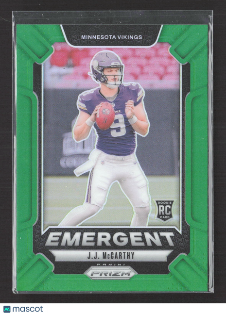 2024 Panini Prizm - Emergent J.J. McCarthy #19 Green Prizm (RC)