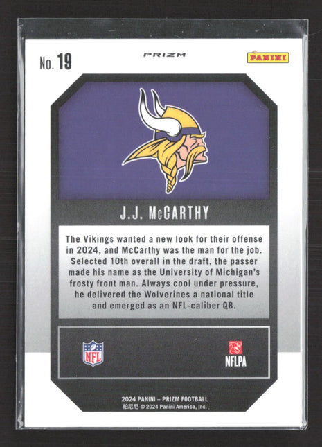 2024 Panini Prizm - Emergent J.J. McCarthy #19 Green Prizm (RC)