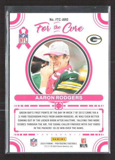 2024 Panini Photogenic - For the Cure Aaron Rodgers #FTC-ARO /99