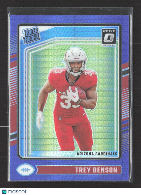2024 Panini Donruss Optic - Rated Rookie Trey Benson #293 Blue Hyper Prizm (RC)
