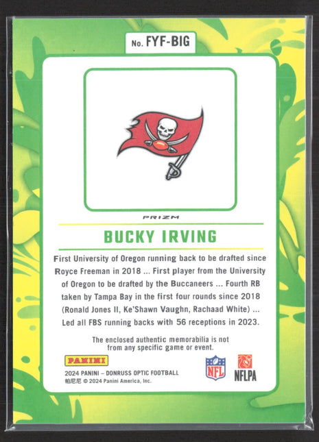 2024 Panini Optic First Year Fresh Bucky Irving Blue Hyper Rc Jersey