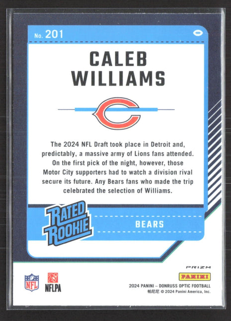 2024 Panini Optic Caleb Williams Rated Rookie Silver Holo #201