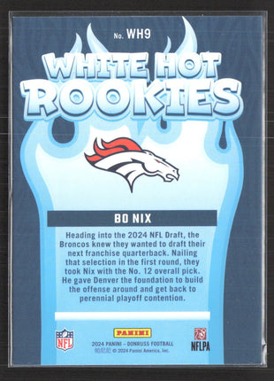 2024 Donruss Bo Nix White White Hot Rookies #WH9
