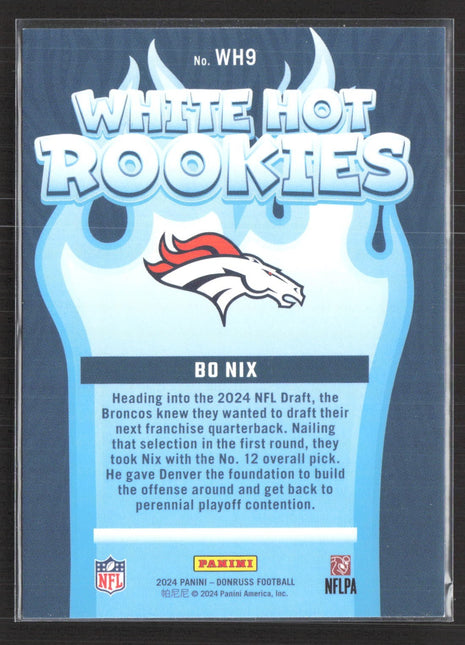 2024 Donruss Bo Nix White White Hot Rookies #WH9