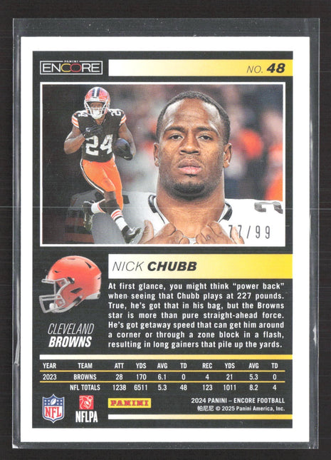 2024 Panini Encore - Nick Chubb #48 Orange /99