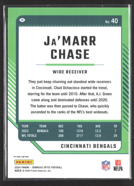 2024 Panini Donruss Optic - Ja'Marr Chase #40 Stars Prizm