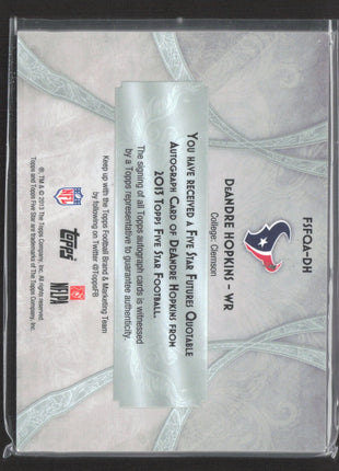 2013 Topps Five Star Deandre Hopkins Future Quotable Rc Auto /25 "Go Texans"
