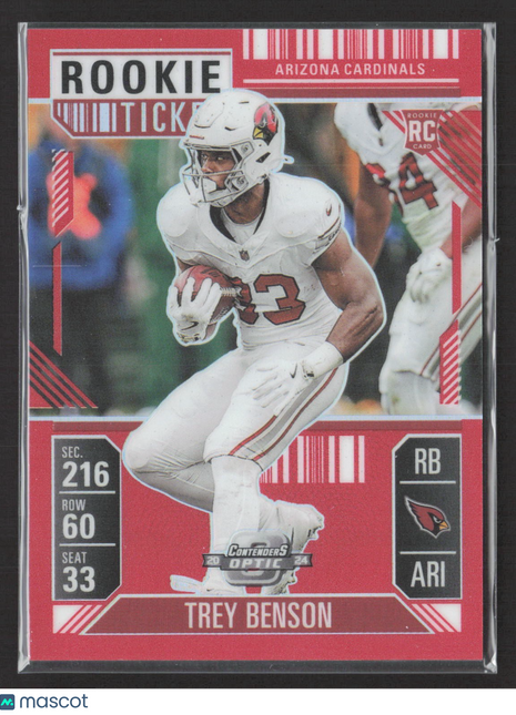 2024 Panini Contenders Optic Rookie Ticket Trey Benson #119 Red Prizm /199