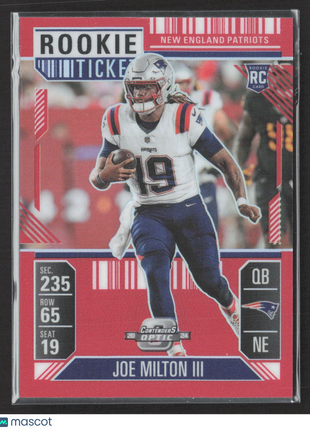2024 Panini Contenders Optic Rookie Ticket Joe Milton III #78 Red Prizm /199