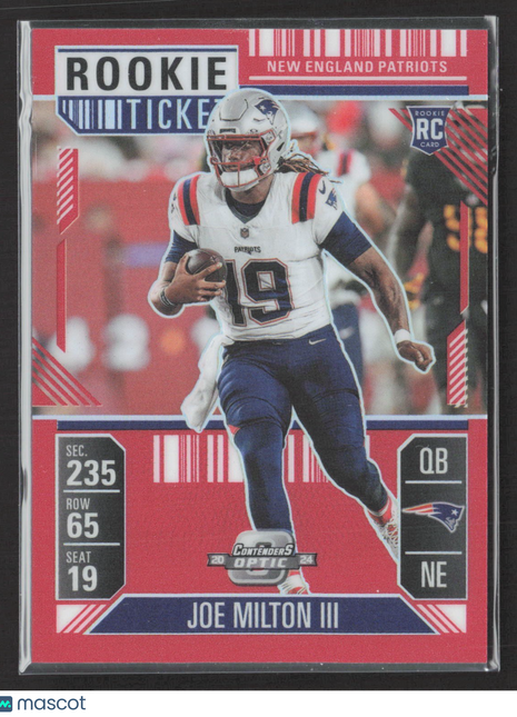 2024 Panini Contenders Optic Rookie Ticket Joe Milton III #78 Red Prizm /199