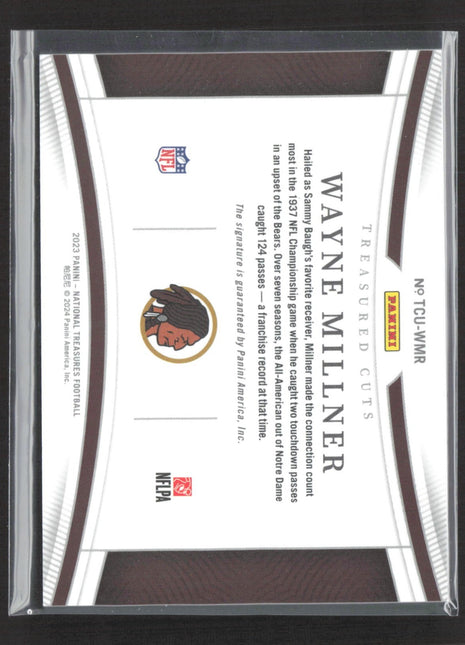 2023 Panini National Treasures Wayne Millner Treasured Cuts Cut Auto 1/1 HOF
