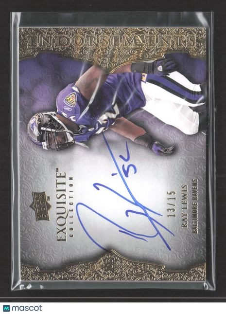 2009 Upper Deck Exquisite Collection - Endorsement Auto Ray Lewis #E-RL /15