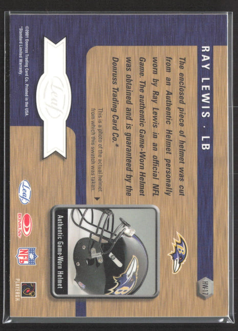 2001 Quantum Leaf Hardwear Ray Lewis Helmet Auto #HW17