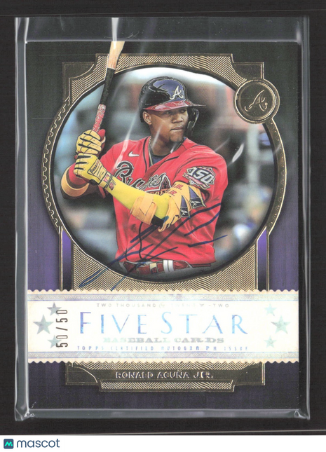 2022 Topps Five Star - Autographs Ronald Acuna Jr. #FSA-RAJ Purple /50 Auto