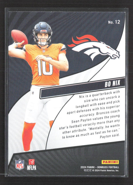 2024 Panini Donruss - Rookie Revolution Bo Nix #12 (RC)