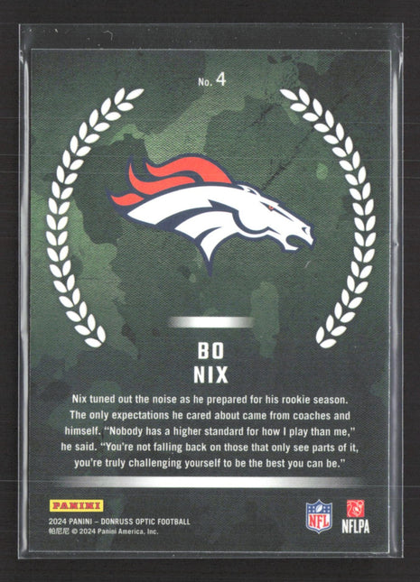 2024 Donruss Optic Bo Nix #4 Rookie Recruits