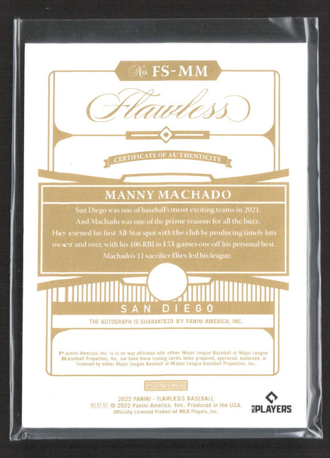 2022 Panini Flawless Manny Machado Ruby Auto /15 #FS-MM