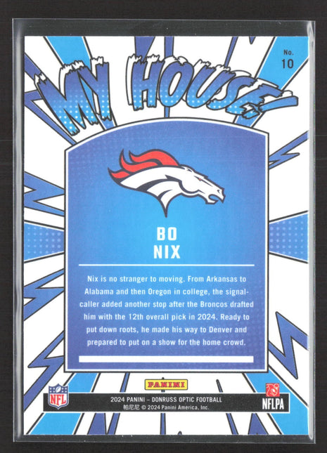 2024 Panini Optic Bo Nix My House Rc #10