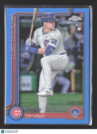 2025 Topps Chrome - Matt Shaw #219 Blue Refractor /150 (RC)