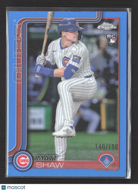 2025 Topps Chrome - Matt Shaw #219 Blue Refractor /150 (RC)
