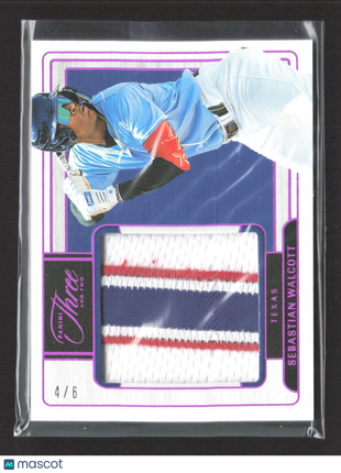 2024 Panini Three and Two  Sebastian Walcott #PS-SW Patch Pink /6